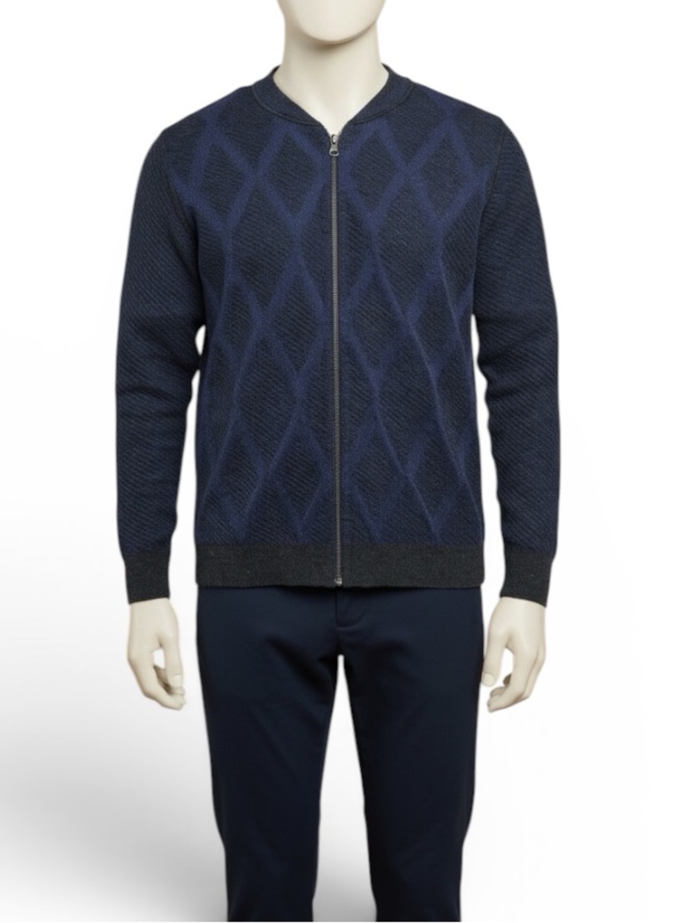 Sol Alpaca Reversible Zipper Cardigan Sweater Sz S Black Blue Baby Alpaca Peru